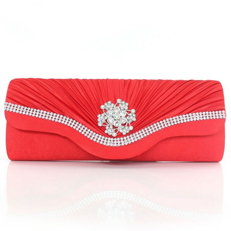 Ladylike Rhinestone Lily Wrinkle Zdobione Wieczorowe Kopertówki