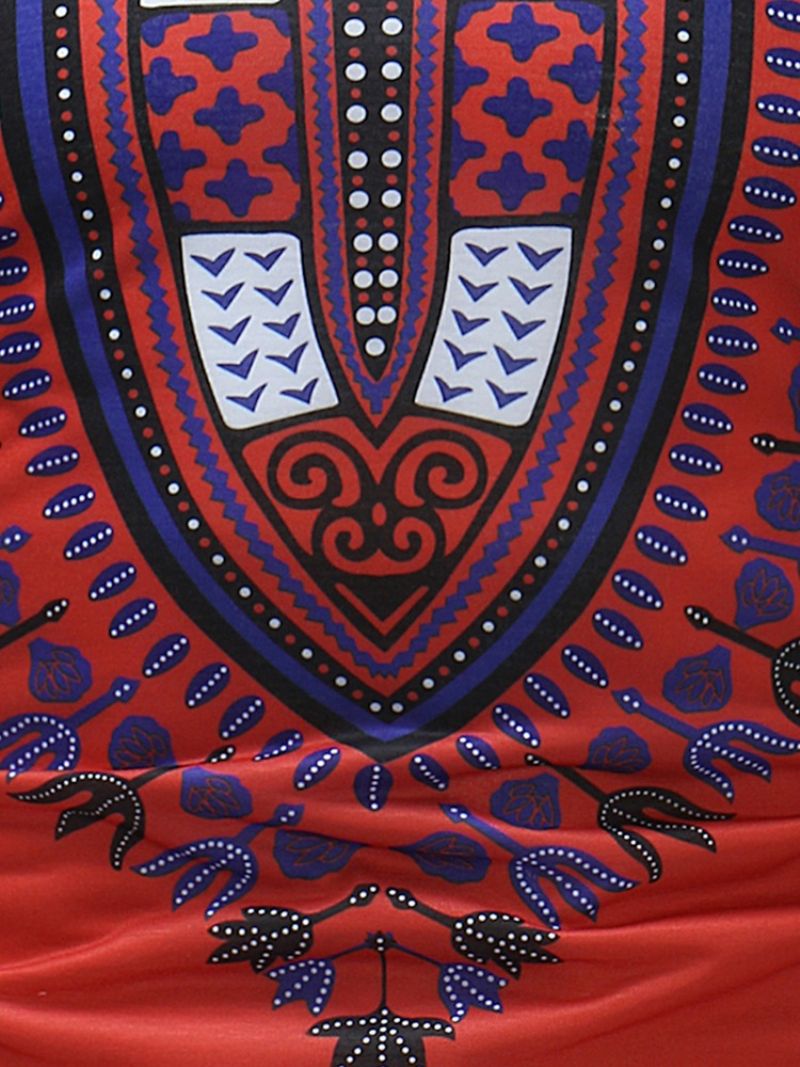 African Moda Dashiki Print Slim Fit Męska Scoop T Shirt
