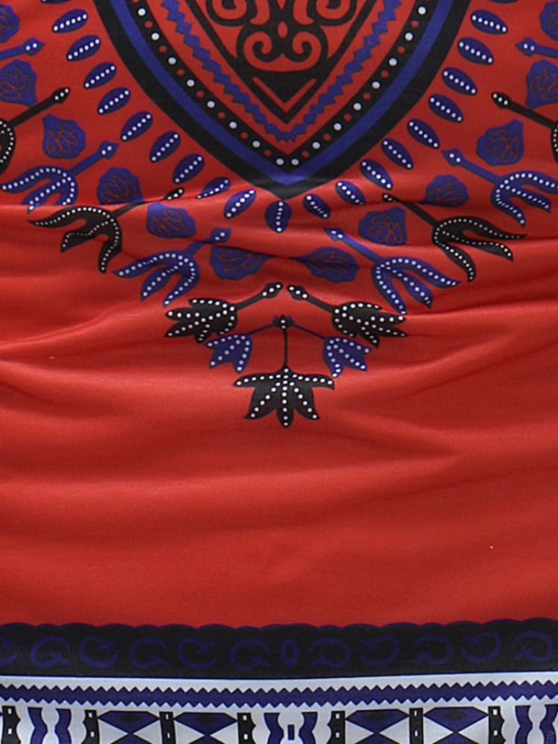 African Moda Dashiki Print Slim Fit Męska Scoop T Shirt