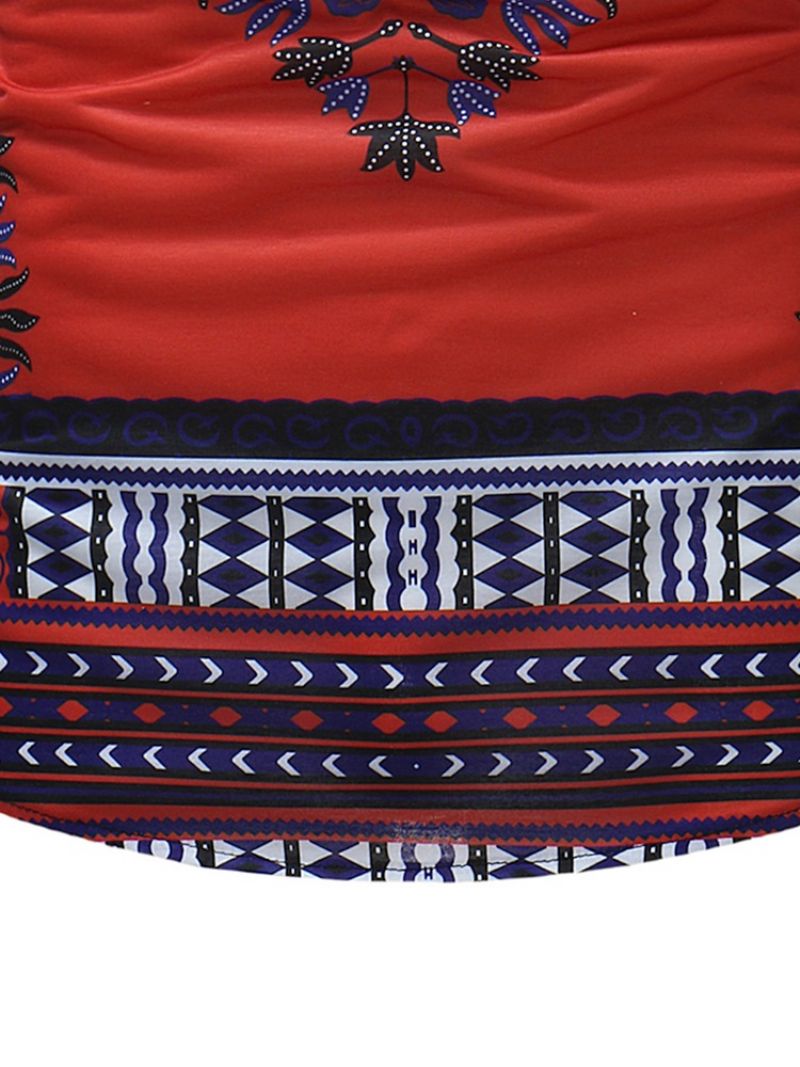 African Moda Dashiki Print Slim Fit Męska Scoop T Shirt