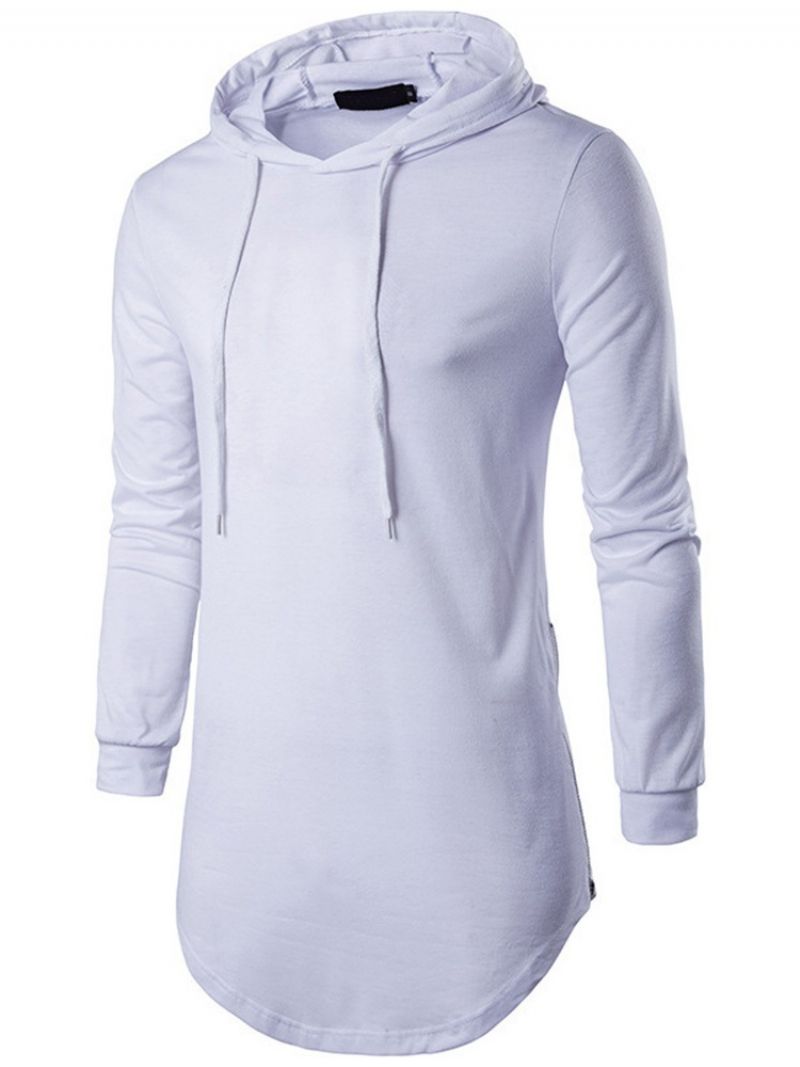 Zwykły Luźny Pulower Z Kapturem Slim T-Shirt