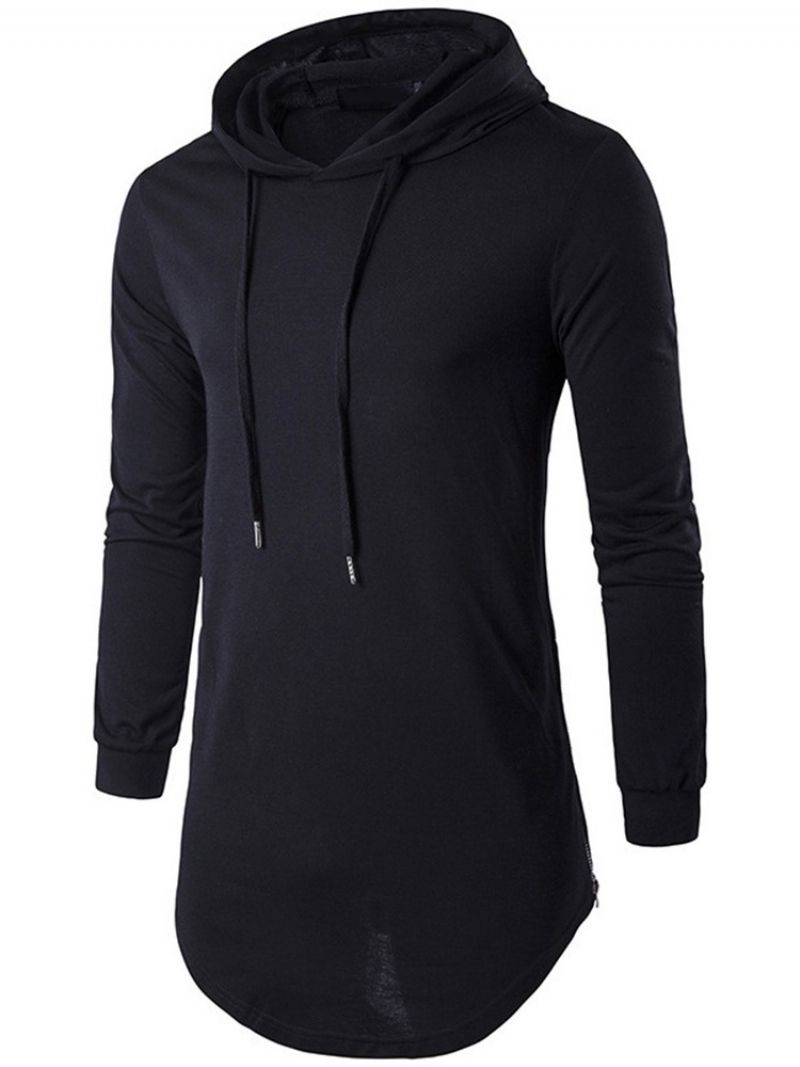 Zwykły Luźny Pulower Z Kapturem Slim T-Shirt