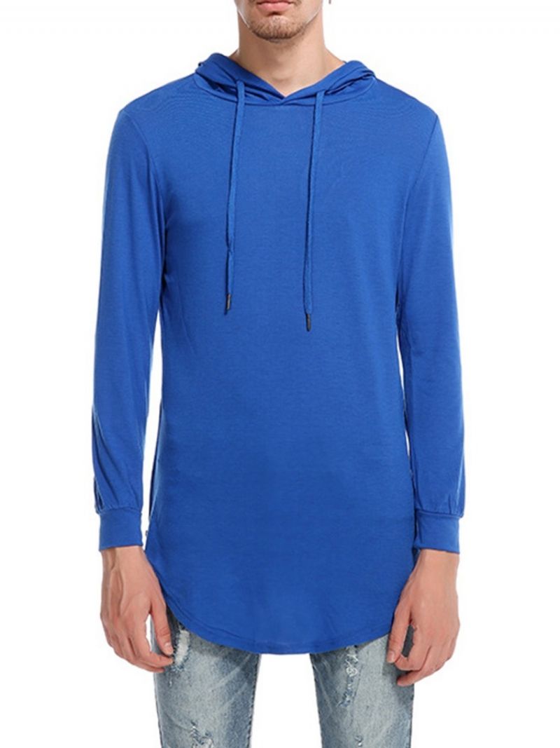 Zwykły Luźny Pulower Z Kapturem Slim T-Shirt
