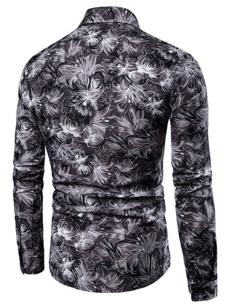Koszula Męska Slim Fit Z Klapami I Kolorowymi Guzikami
