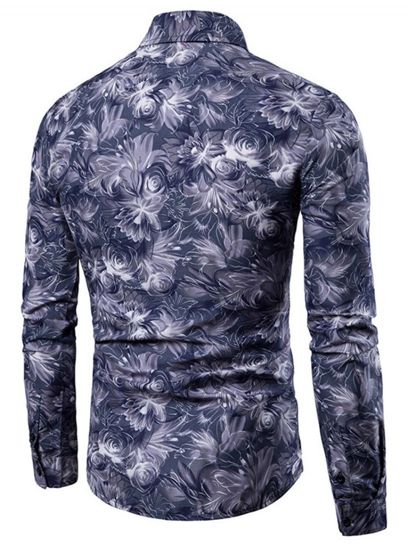 Koszula Męska Slim Fit Z Klapami I Kolorowymi Guzikami