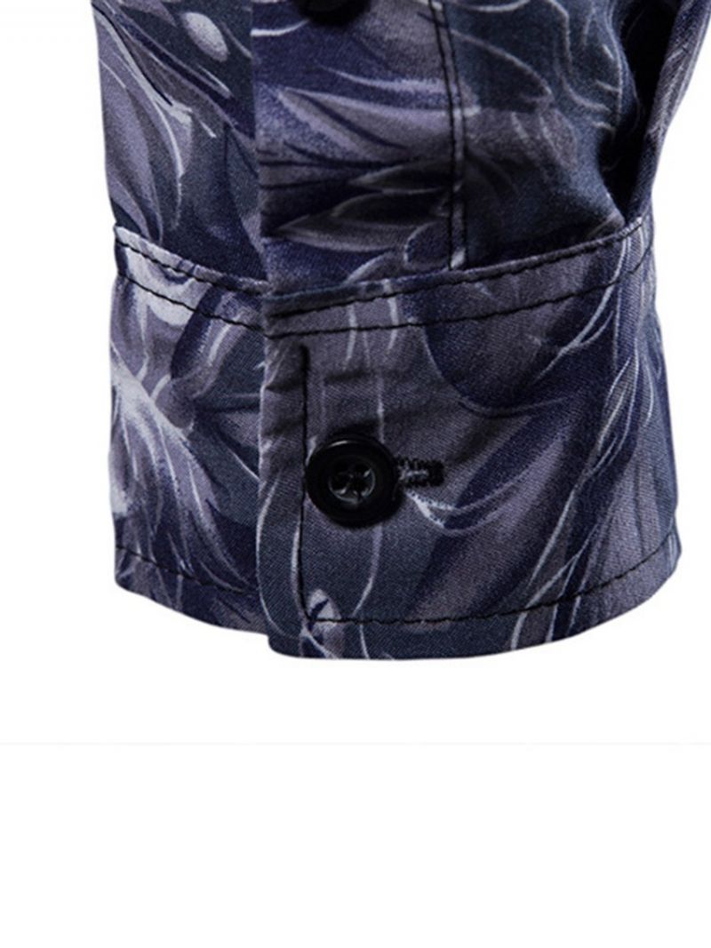 Koszula Męska Slim Fit Z Klapami I Kolorowymi Guzikami