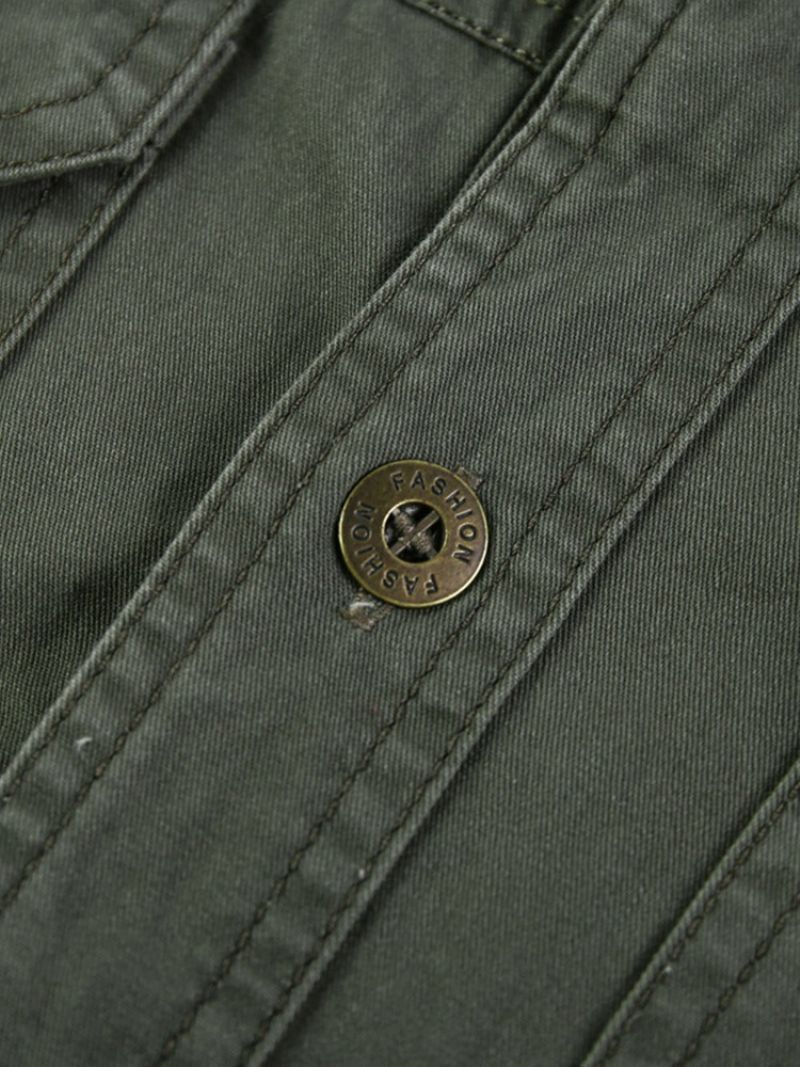 Lapel European Pocket Fall Slim Shirt