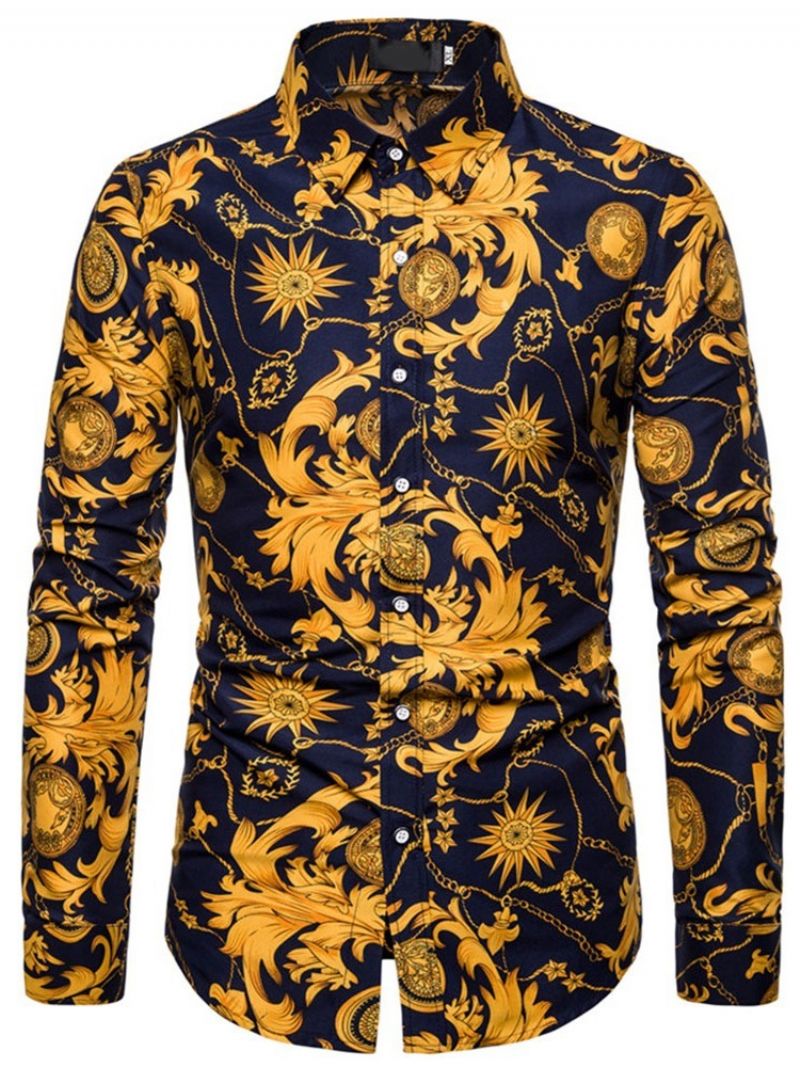 Lapel Floral Casual Damska Wąska Koszula Wiosenna