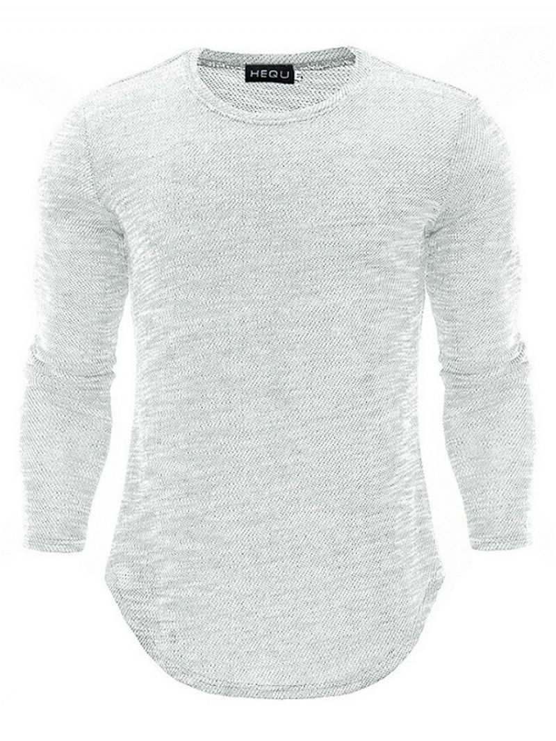 Męska Koszulka Slim Fit Z Okrągłym Dekoltem
