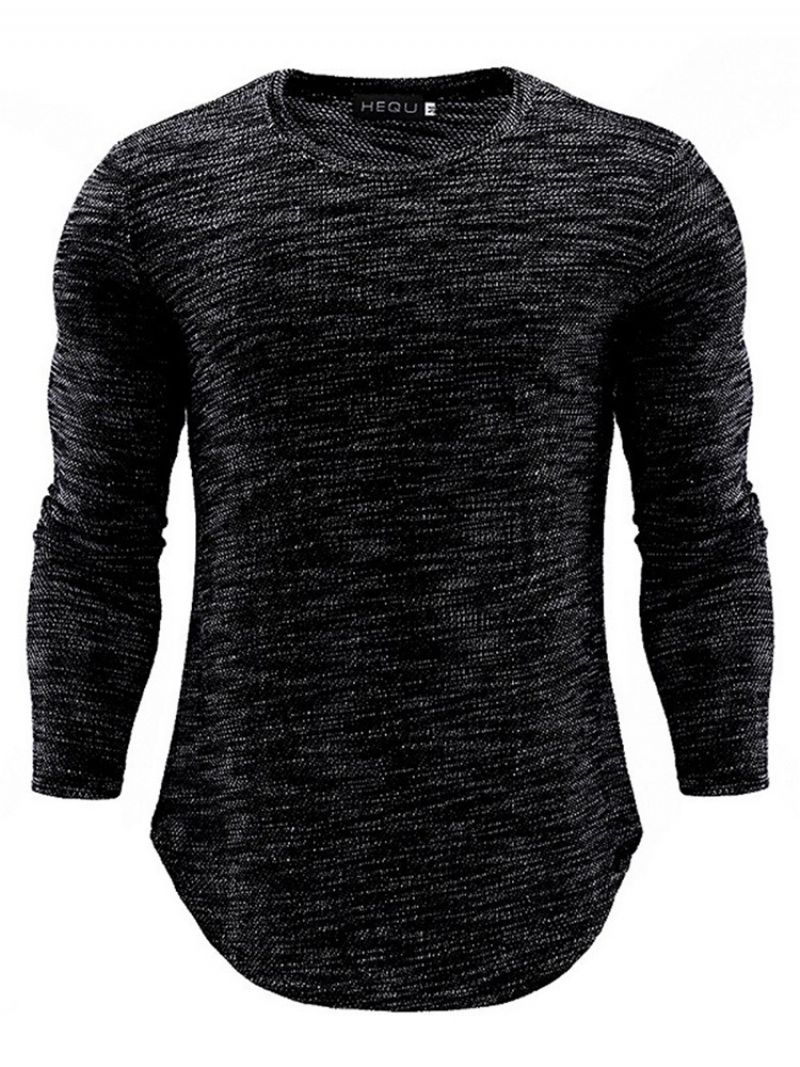 Męska Koszulka Slim Fit Z Okrągłym Dekoltem