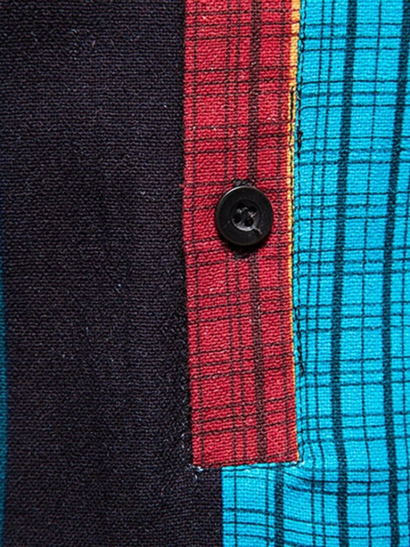Nadruk England Stand Collar Slim Letnia Koszula
