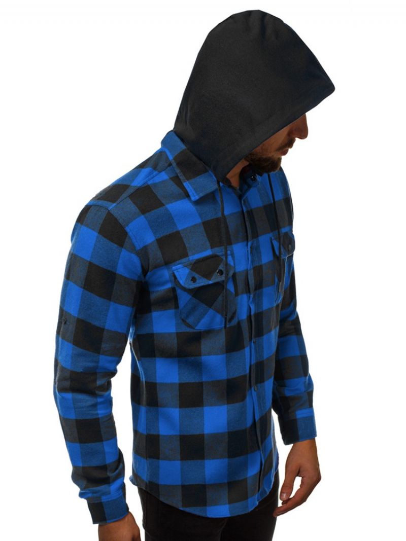 Plaid Pocket England Slim Jednorzędowa Koszula