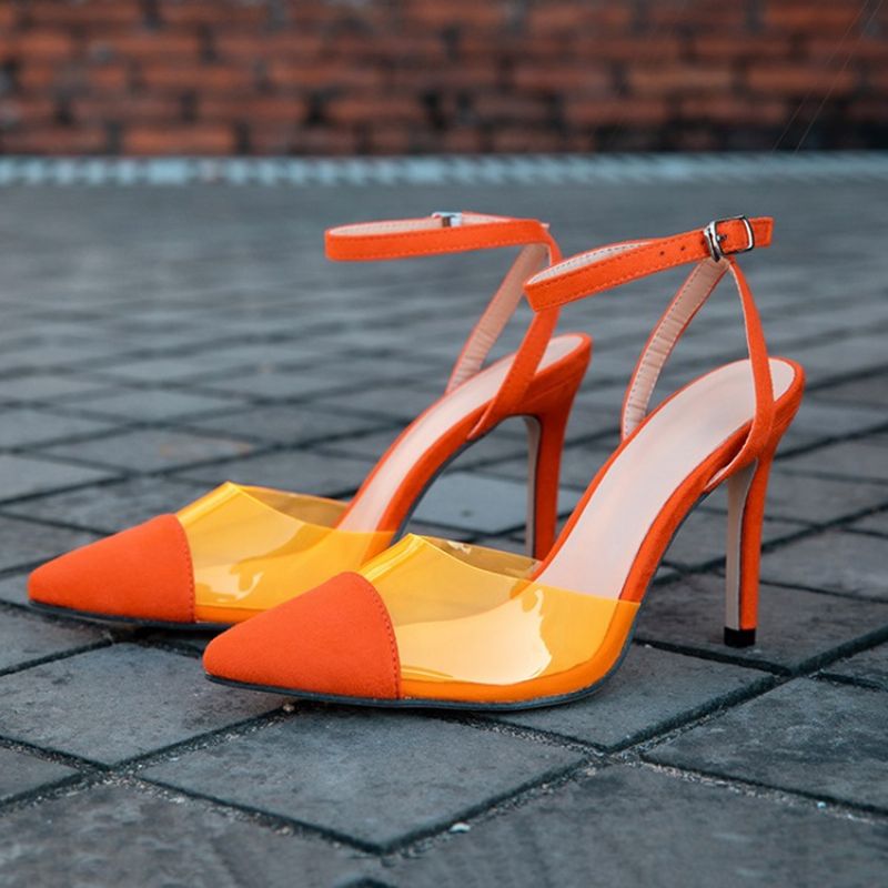 Pointed Toe Thread Line-Style Klamra Nisko Wycięte Górne Cienkie Buty
