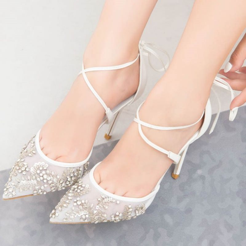Rhinestone Szpilki Szpiczasty Nosek Damskie Balu Buty