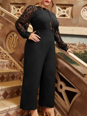 Kombinezon Damski Z Siateczki O Pełnej Długości Prosty Prosty Plus Size