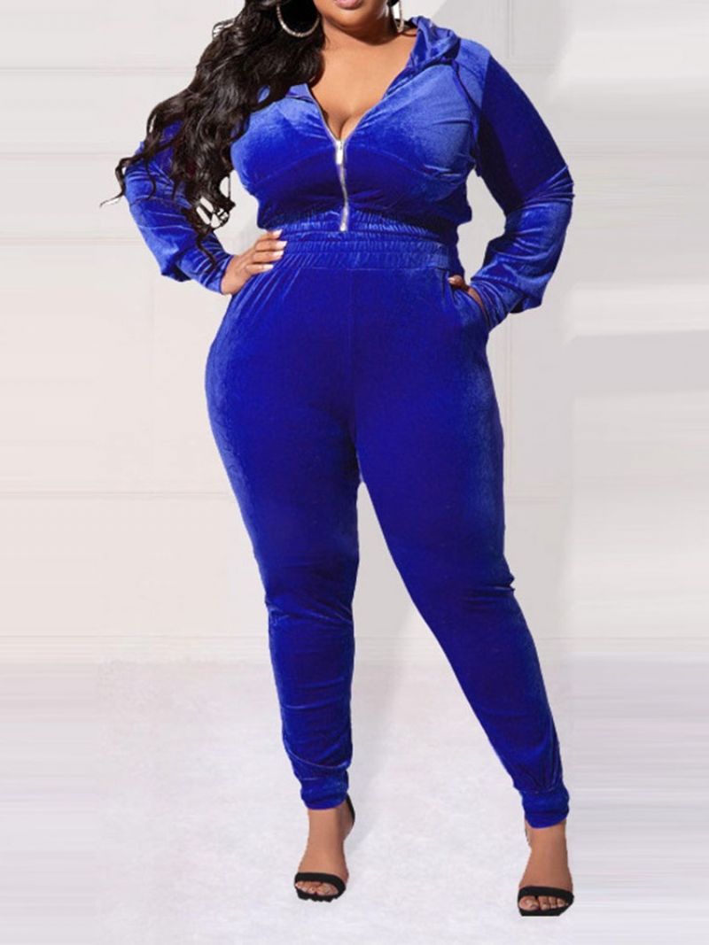 Plus Size Spodnie Kieszeń Western Pencil Pants Dwuczęściowe Zestawy Z Kapturem