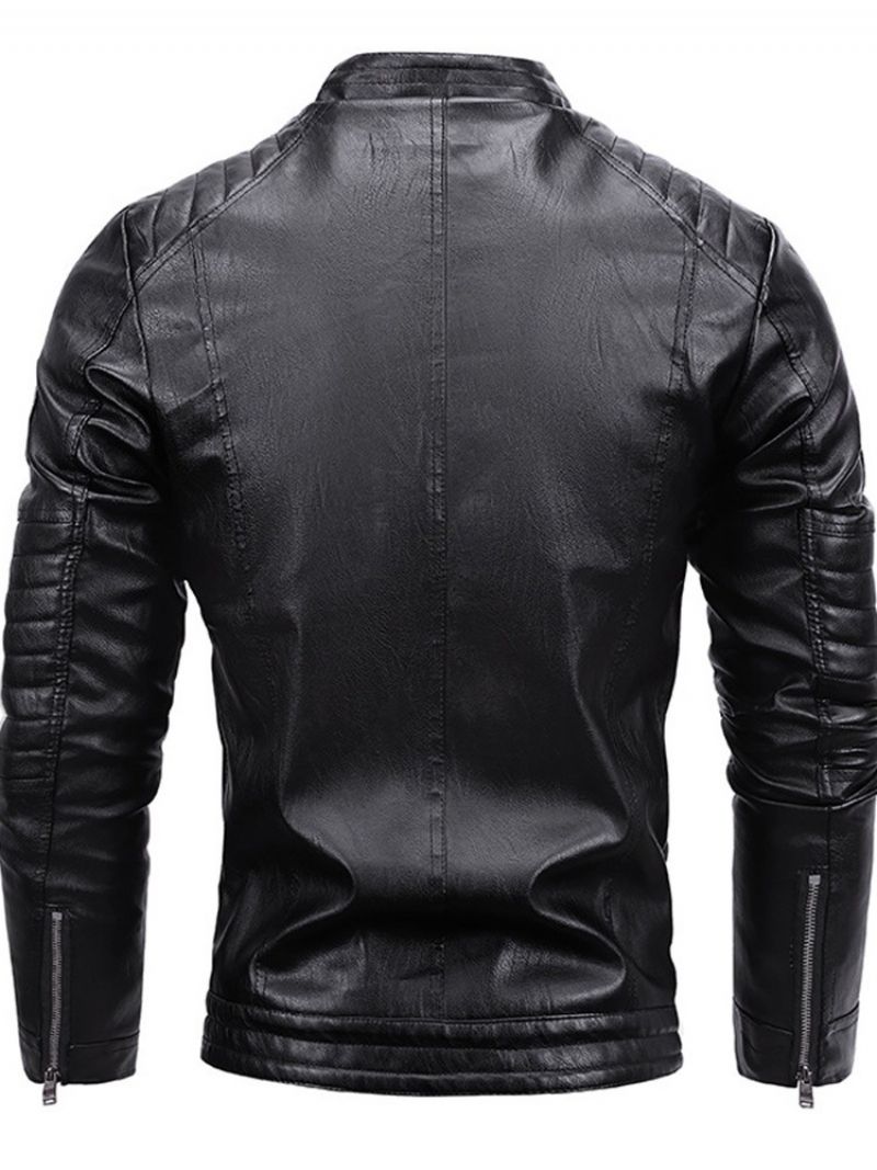 Kurtka Skórzana Ze Stójką Standard Slim Zipper