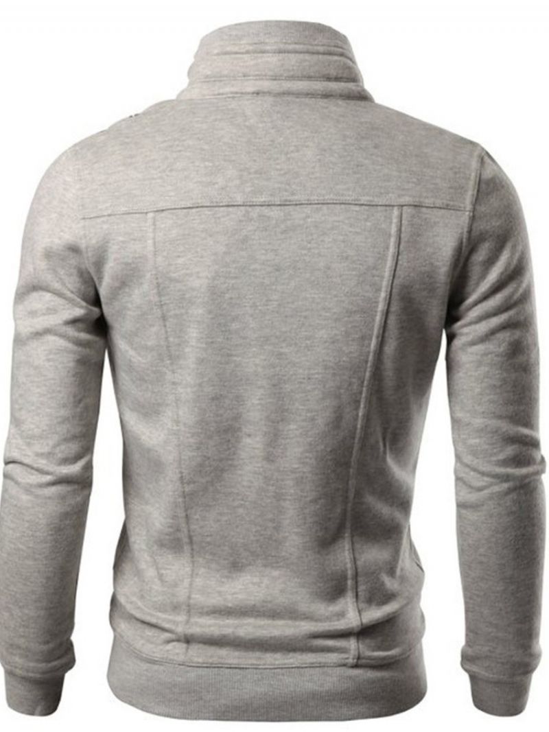 Plain Lapel Slim Zipper Casual Kurtka