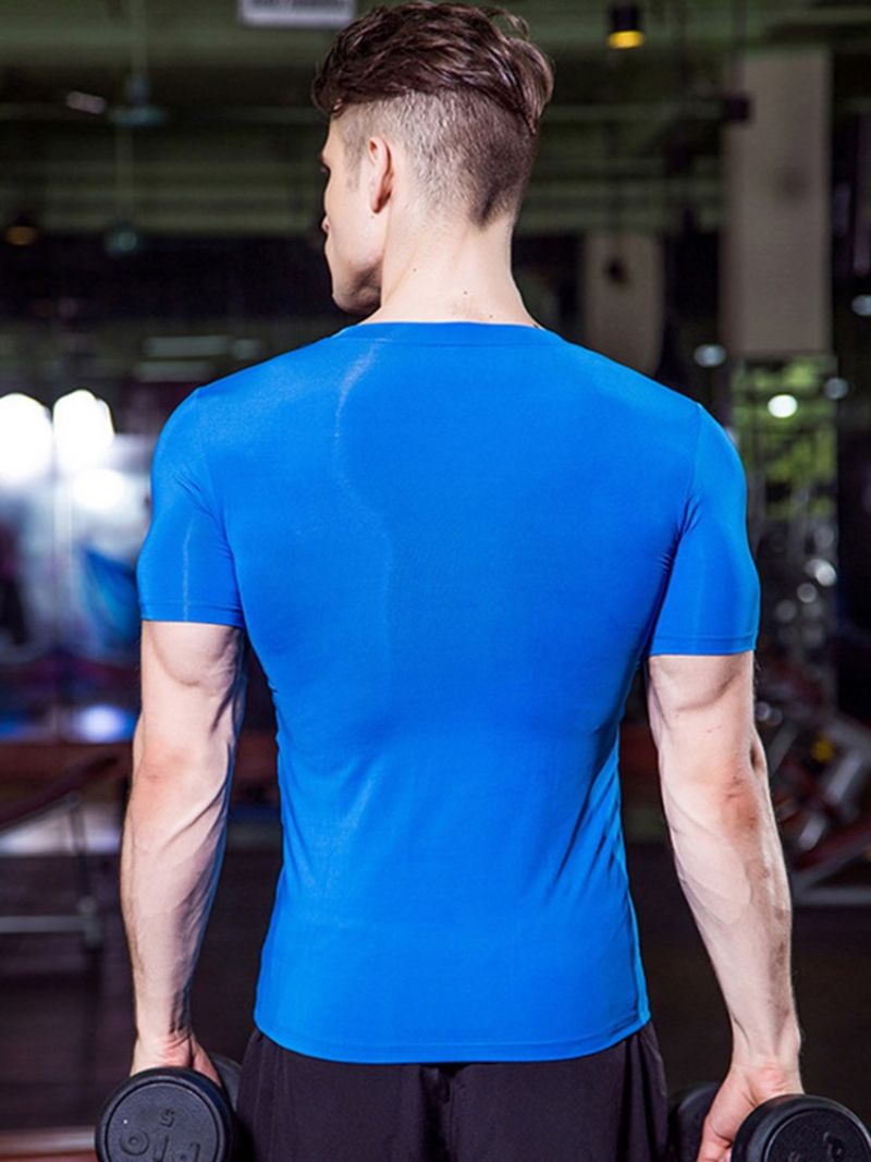 Męskie Solidne Sportowe Bluzy Z Dekoltem W Szpic Quick Dry