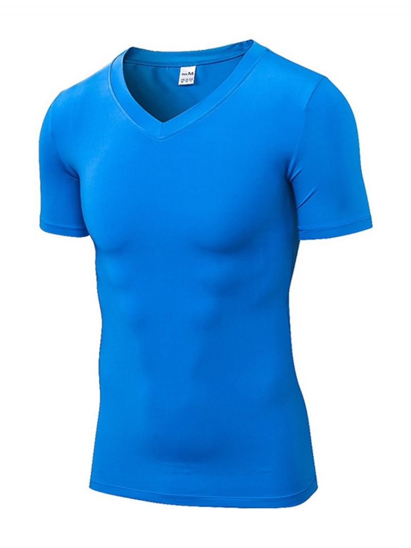 Męskie Solidne Sportowe Bluzy Z Dekoltem W Szpic Quick Dry