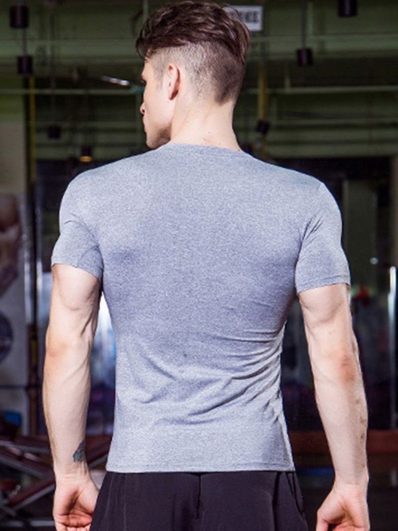 Męskie Solidne Sportowe Bluzy Z Dekoltem W Szpic Quick Dry