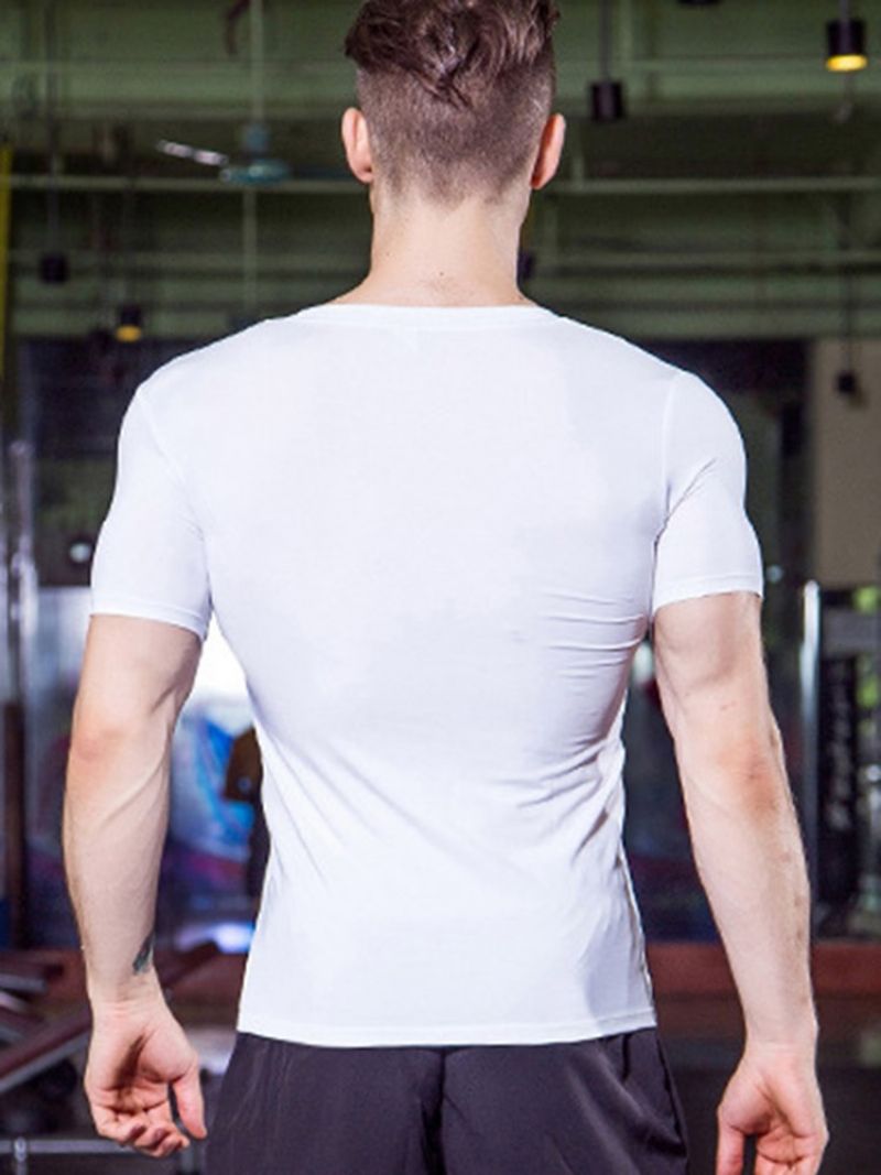 Męskie Solidne Sportowe Bluzy Z Dekoltem W Szpic Quick Dry