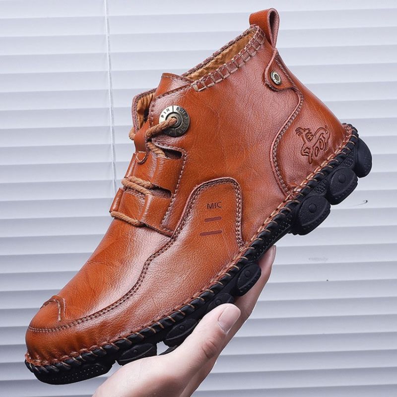 Sznurowane Męskie Buty Robocze Z Pu