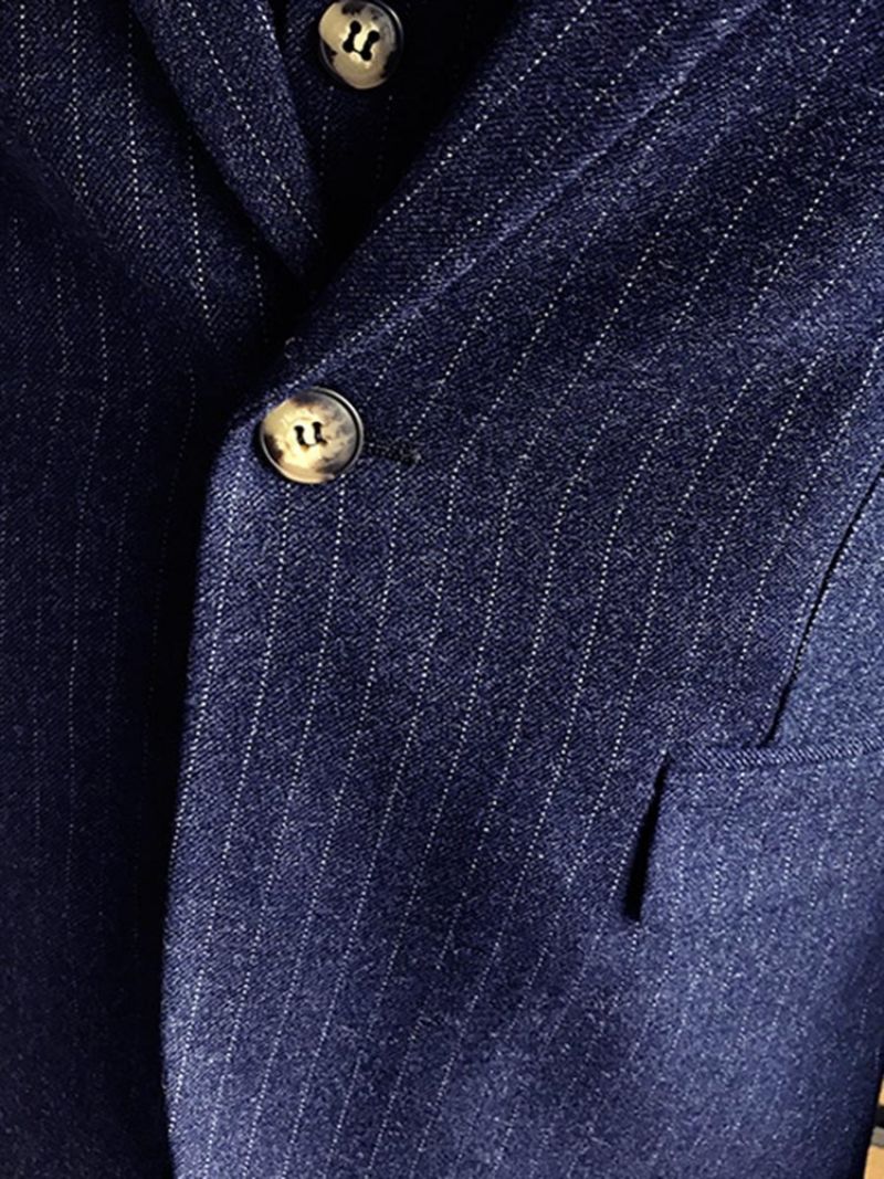 Lapel Slim Fit Solid Color Wedding Trzyczęściowe Męskie Garnitury