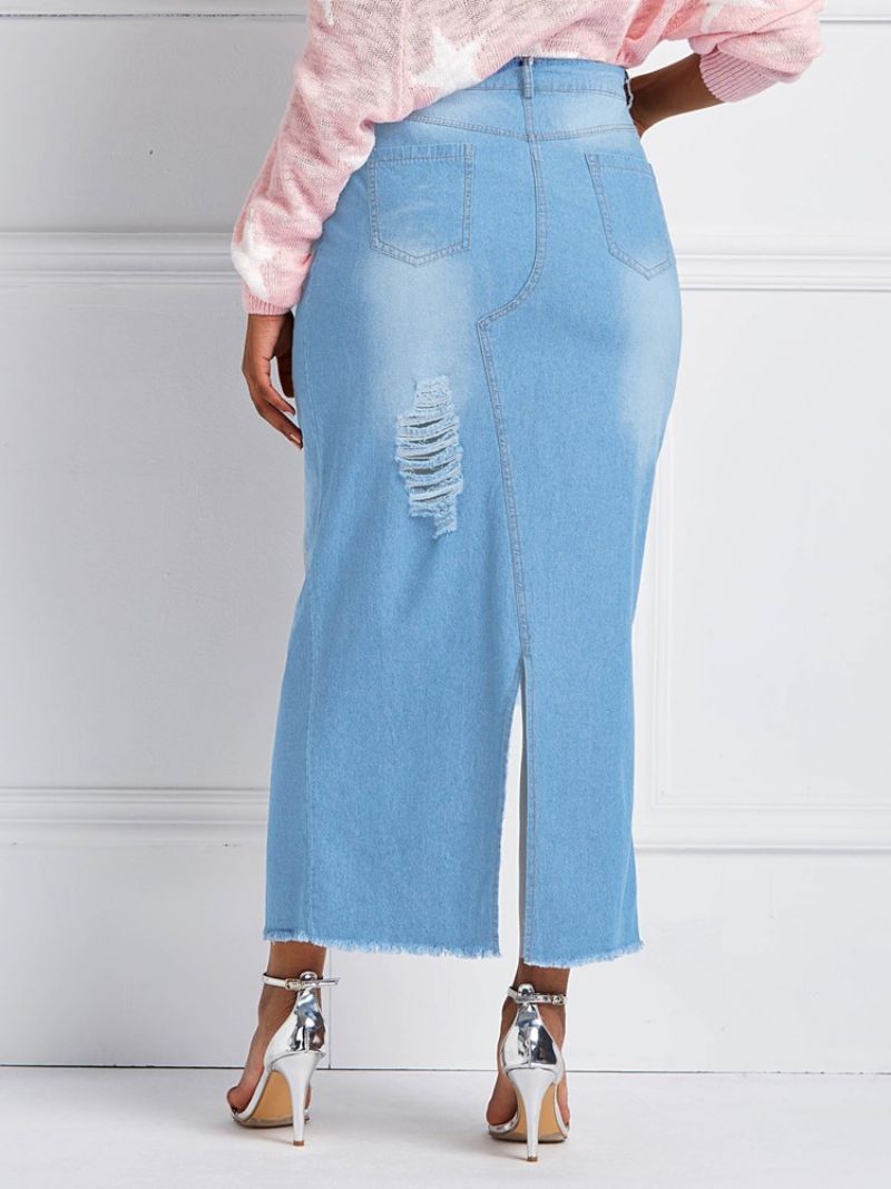 Damska Spódnica Bodycon Ripped Pockets