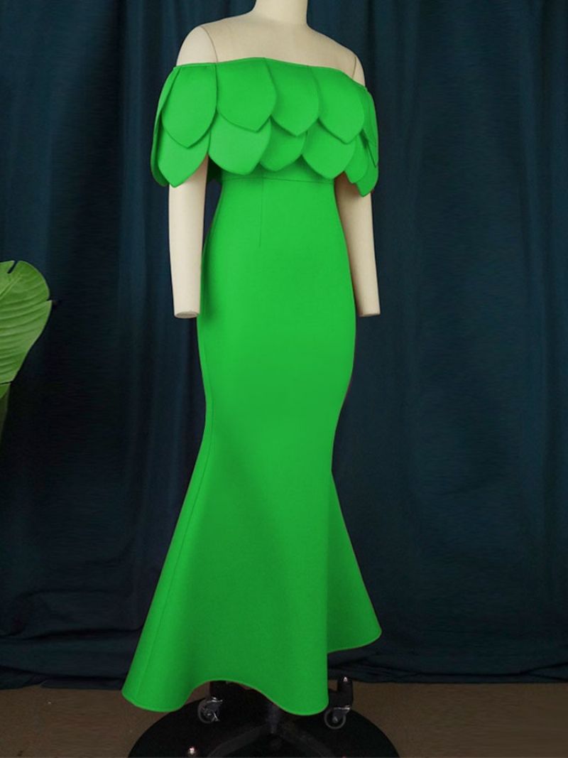 Off Shoulder Half Sleeve Długość Podłogi Modna Sukienka Maxi O Kroju Syreny