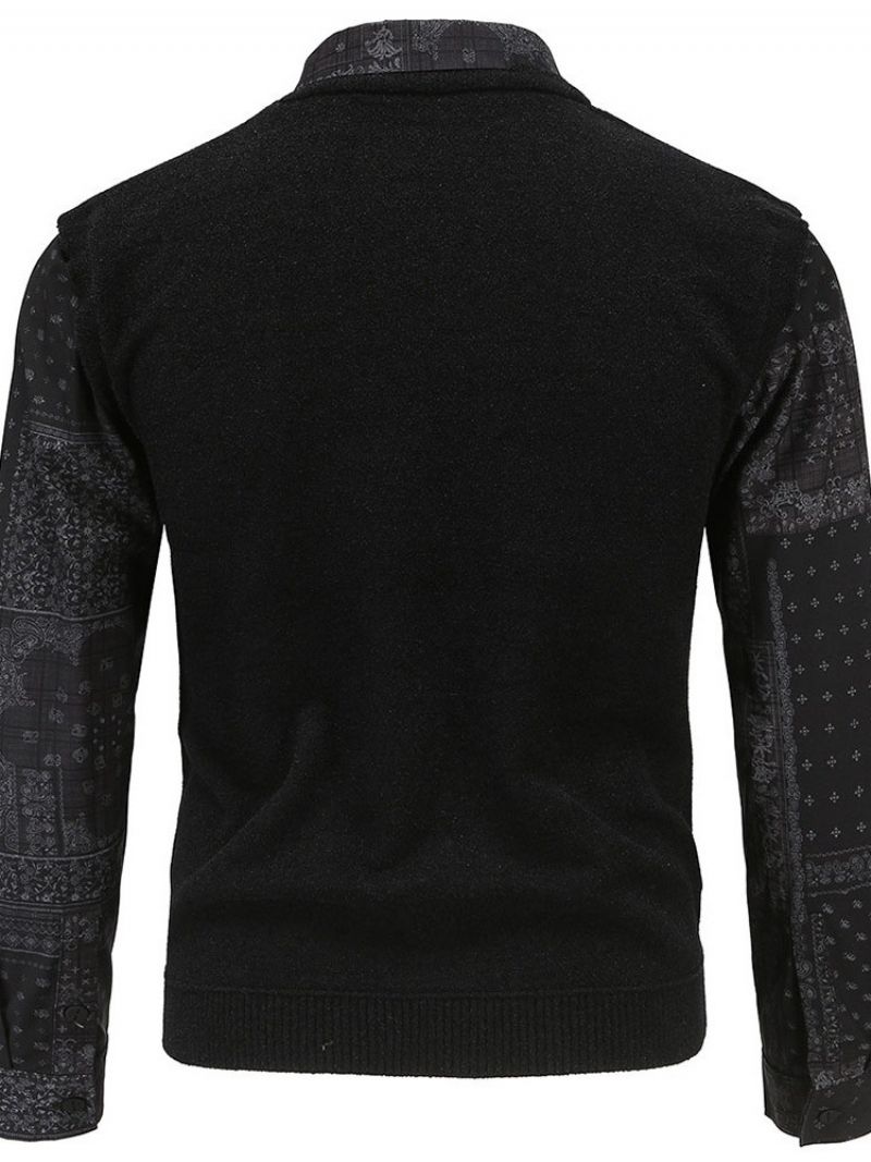 Standardowy Blok Kolorów Patchwork Wiosna Ol Casual Sweter