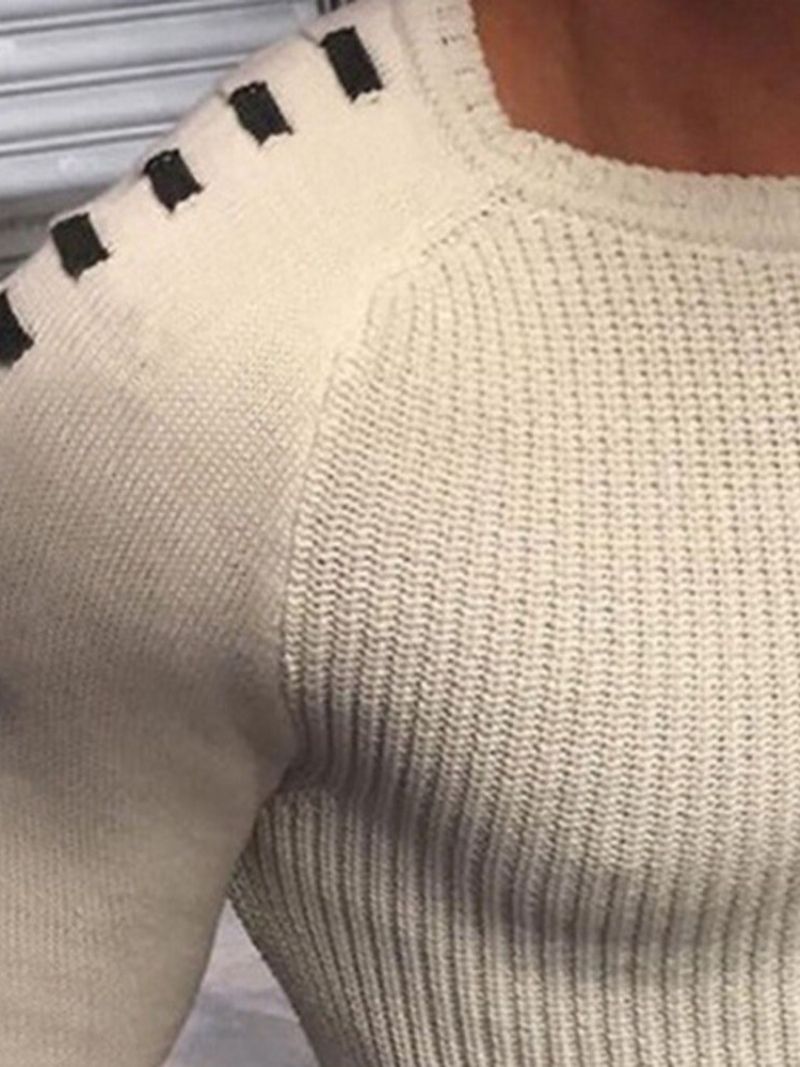 Sweter O Dopasowanym Kroju Z Okrągłym Dekoltem I Blokami Kolorów