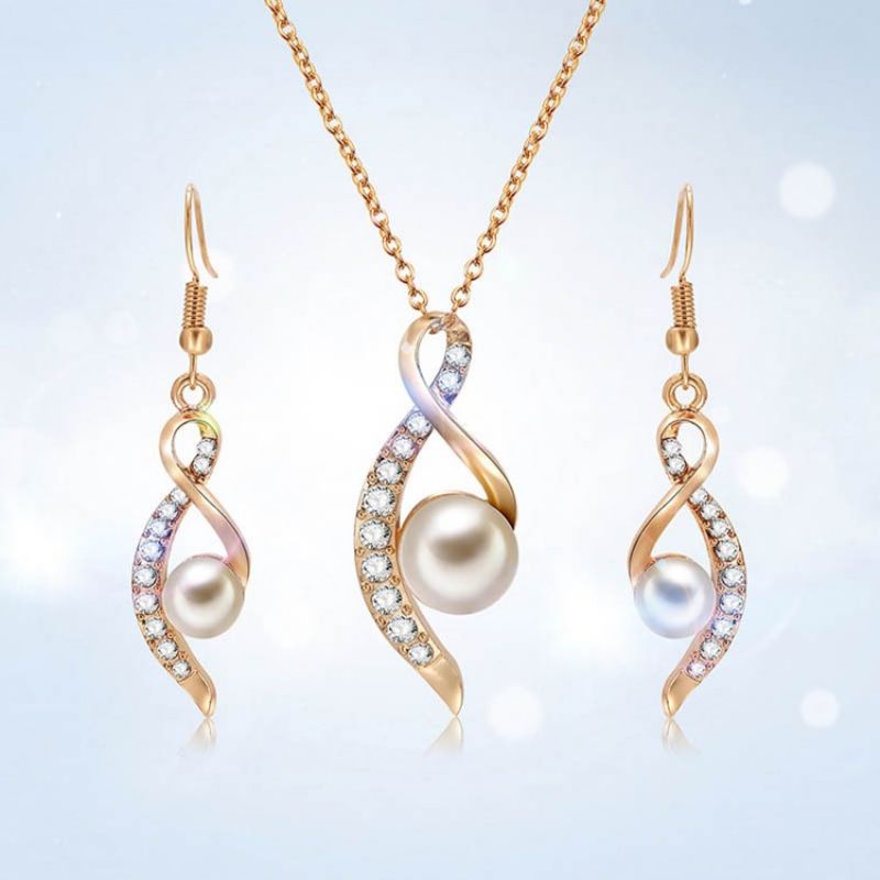 Zestaw Biżuterii Damskiej Pearl Diamante