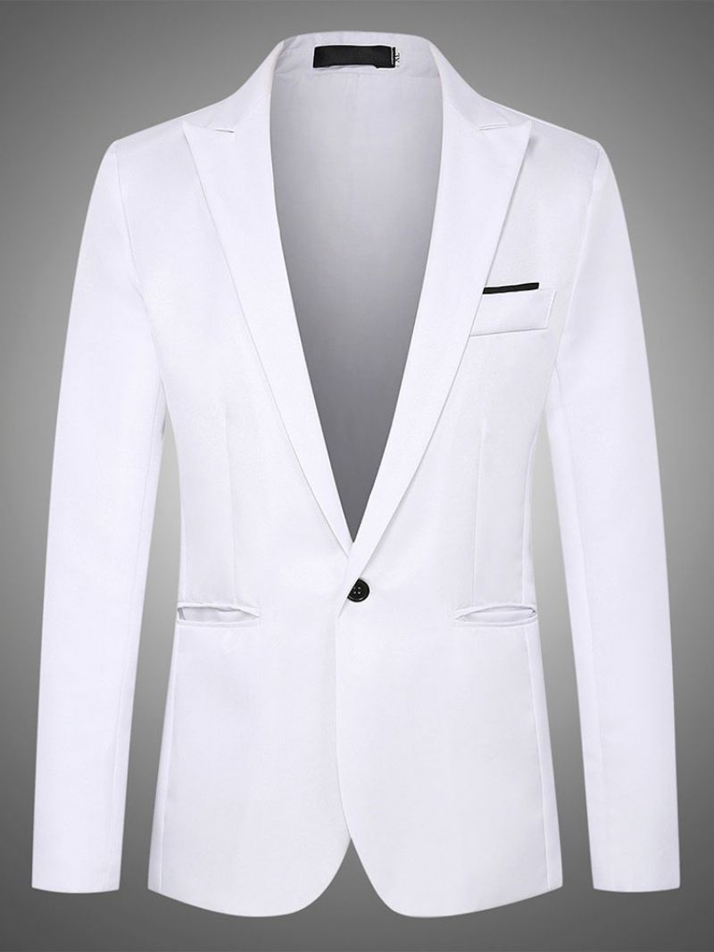 Slim Casual Gładka Męska Marynarka