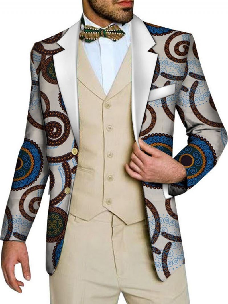 Slim Print Casual Męska Marynarka Rekreacyjna