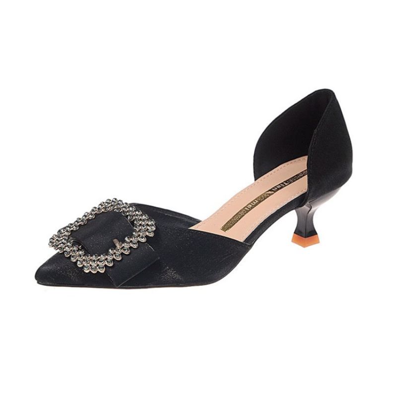 Rhinestone Szpiczasty Nosek Kitten Heel Damskie Czółenka