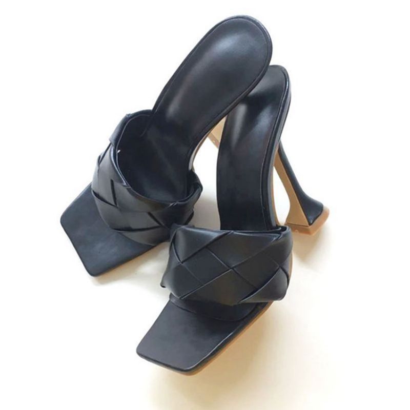 Toe Ring Slip-On Szpula Na Obcasie Kapcie Damskie Tpr