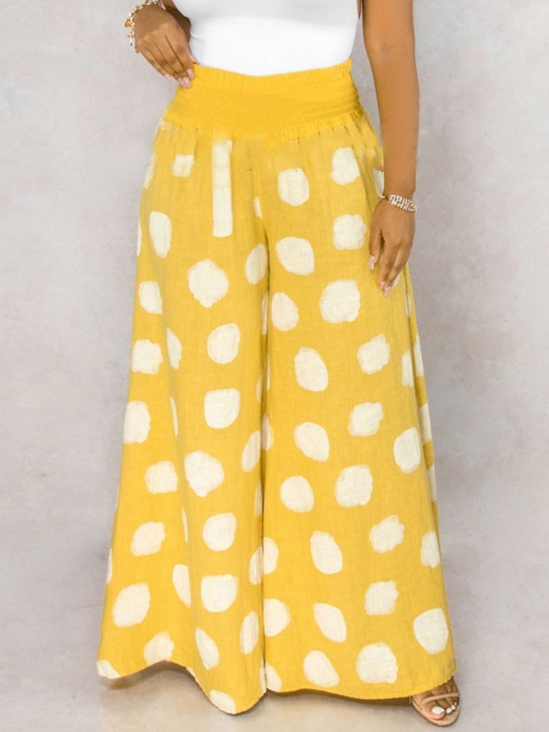 Polka Dots Luźne Spodnie O Średniej Długości Ze Średnim Stanem
