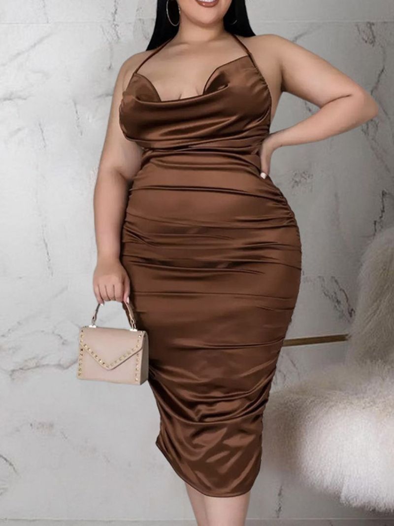 Plisowany Pulower Do Połowy Łydki Western Plus Size