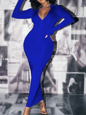 Sukienka Bodycon Z Długimi Rękawami I Suwakiem Do Kostek