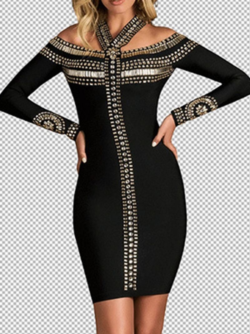 Sukienka Bodycon Z Długimi Rękawami Z Wycięciem Powyżej Kolana