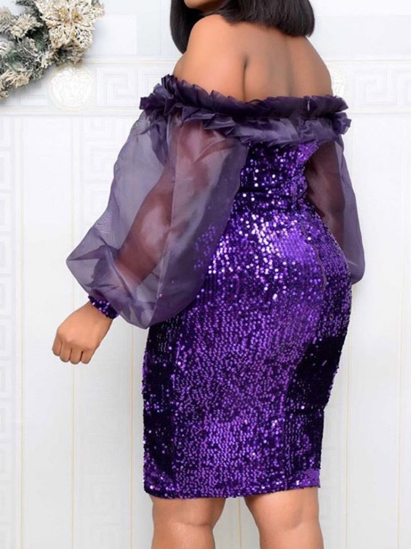 Sukienka Bodycon Z Odkrytymi Ramionami Z Długimi Rękawami I Wysokim Stanem