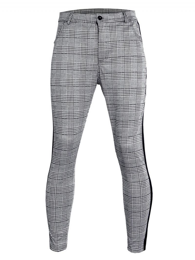 Plaid Patchwork Ołówek Spodnie Europejskie Cztery Pory Roku Casual Pants