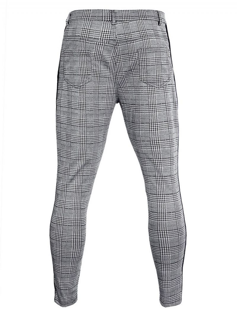 Plaid Patchwork Ołówek Spodnie Europejskie Cztery Pory Roku Casual Pants