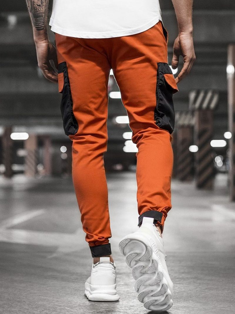 Spodnie Ołówkowe Z Kolorowymi Blokami I Średnim Stanem Cztery Pory Roku Casual Pants