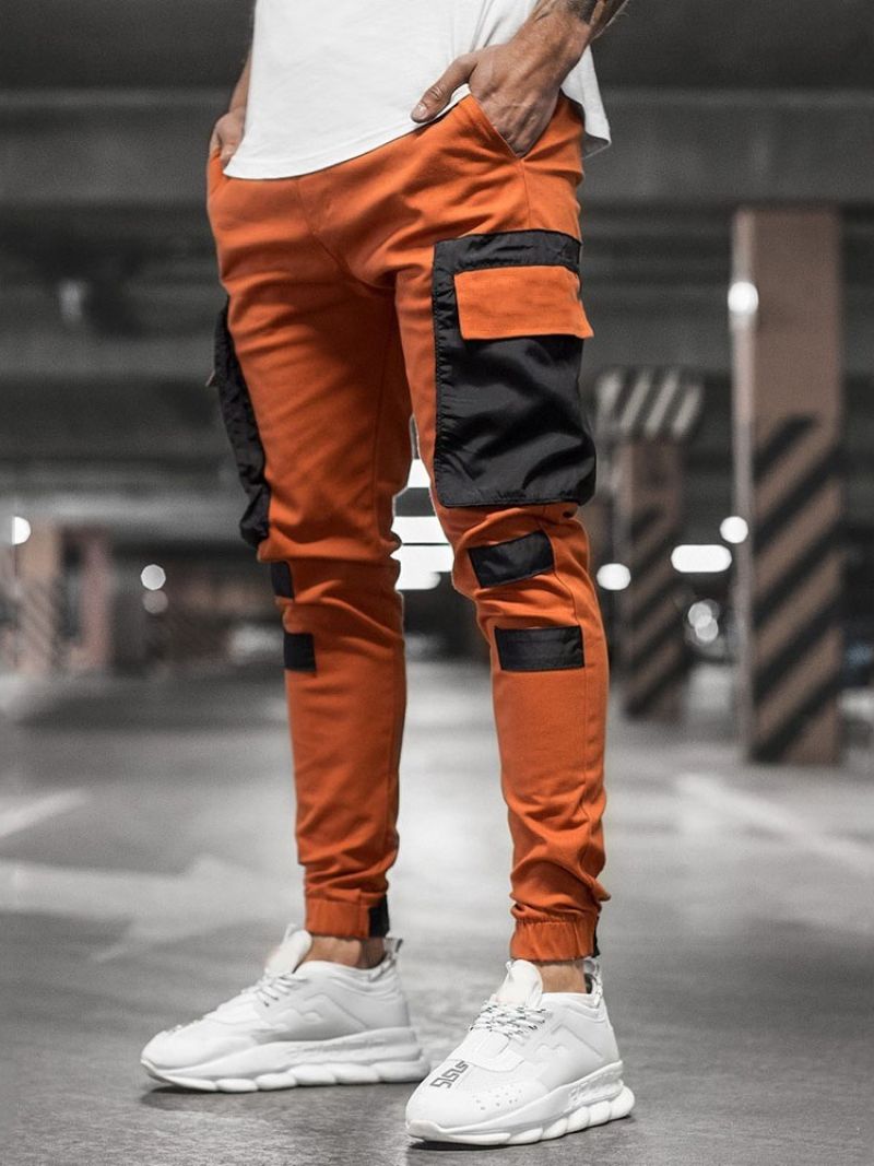 Spodnie Ołówkowe Z Kolorowymi Blokami I Średnim Stanem Cztery Pory Roku Casual Pants