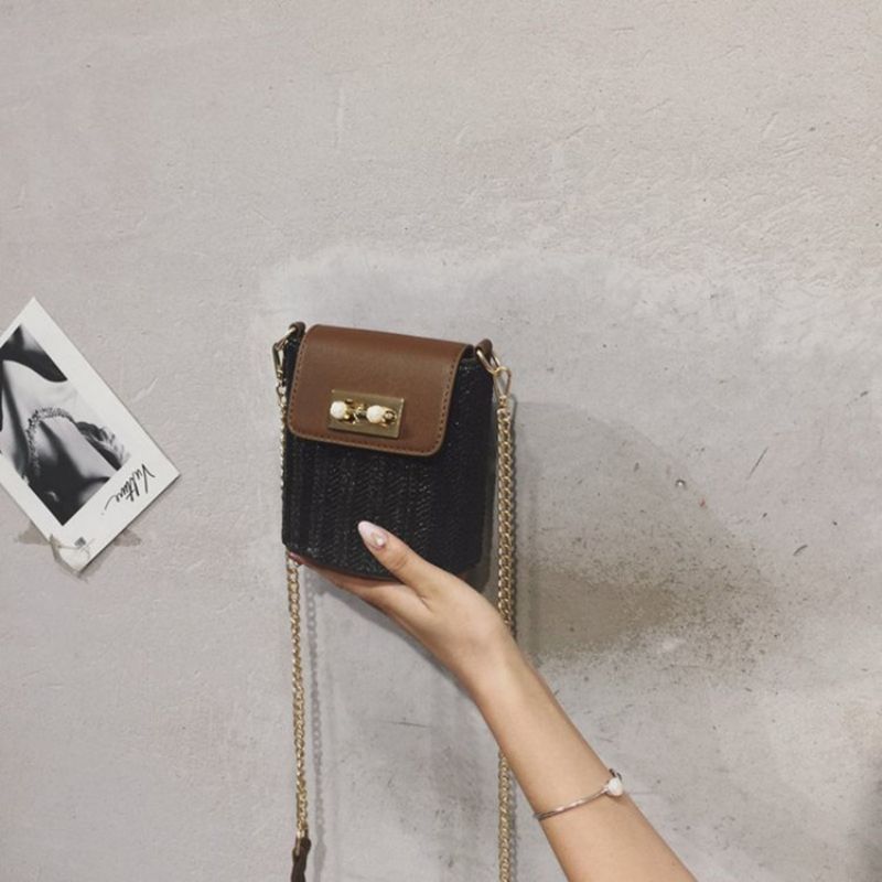 Patchworkowe Torby Crossbody Z Łańcuszkiem Z Trawy