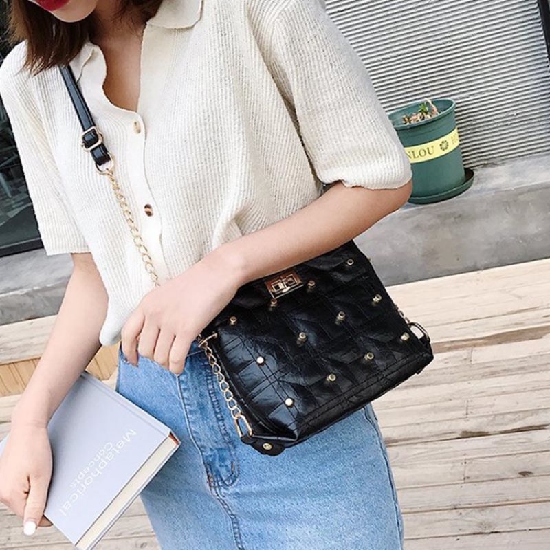 Plaid Lock Prostokątne Torby Crossbody