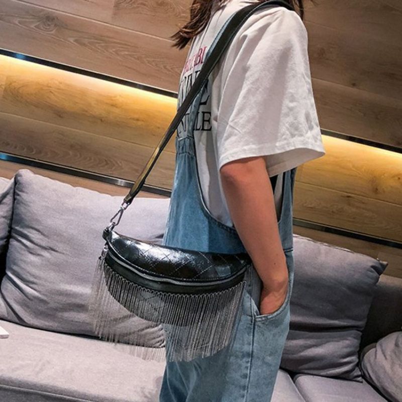 Pu Plaid Fringe Siodło Torby Crossbody